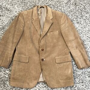 Vintage 70s Corduroy Tan Tailored Fit Classic Sport Coat Jacket Size 46L